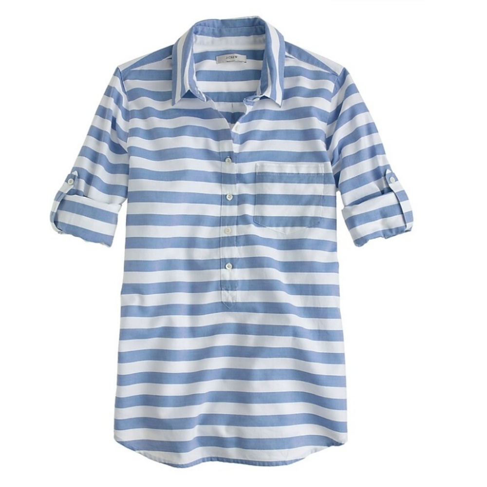 J. Crew Camp Popover in Bar Stripe